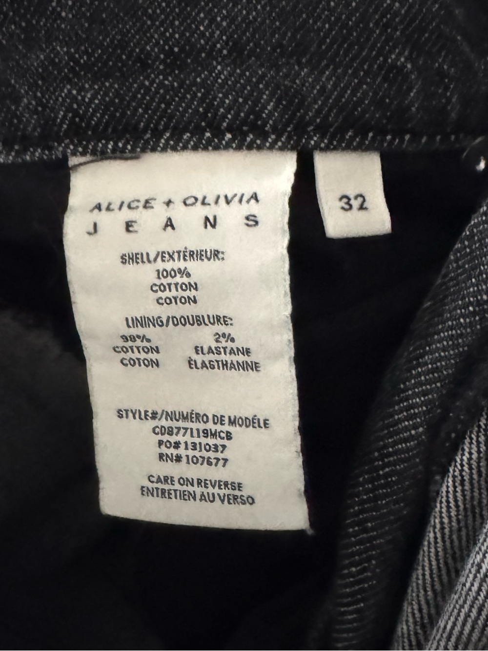 Alice + Olivia Trish Low Rise Baggy Wide Leg Jeans 32 Black Dark Denim Slouchy - Picture 12 of 12